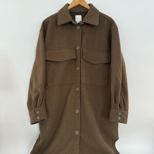 H&M WOMEN’S OVERSIZED LONG SHIRT JACKET MEDIUM